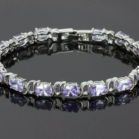 18KWGP Tanzanite tennis bracelet - Picture 5 of 8